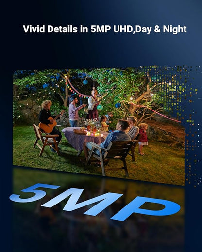 5MP Solar Security Camera Outdoor, Wireless Battery Powered Security Camera with 360°View, Pan and Tilt, Color Night Vision with Floodlight,PIR Human Detection,Compatible with Alexa(2 Pack)