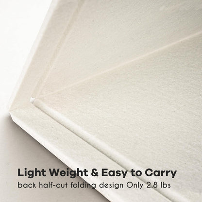 Large Bulletin Board - 48 x 36 Inches, Decorative Felt Pin Board for Wall - 4' x 3' Foldable Photo Display Board with Self-Adhesive Tape, Includes 20 Push Pins - White