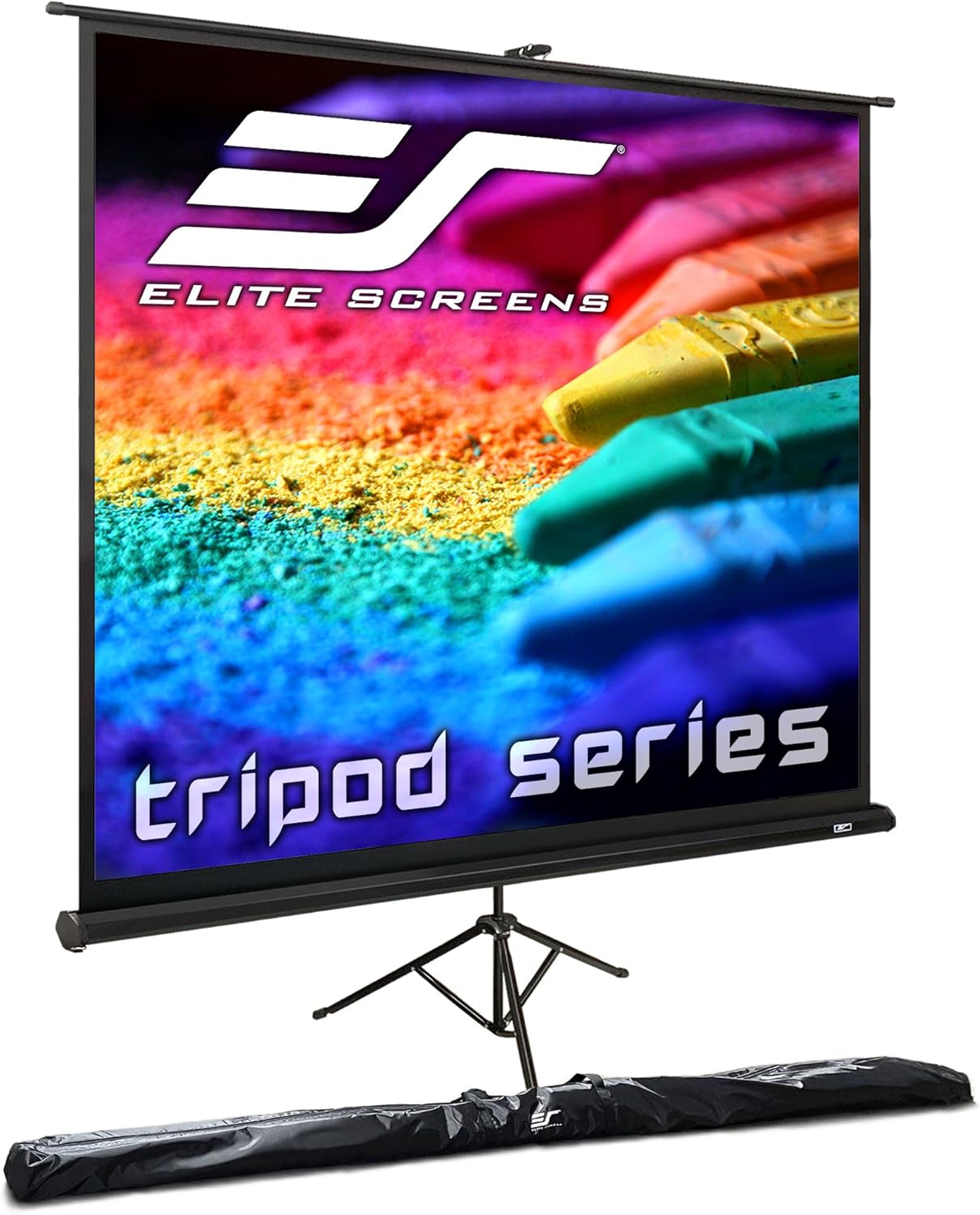 Elite Screens Tripod Series, 119-INCH 1:1, 16:9, 4:3, Adjustable Multi Aspect Ratio Portable Indoor Outdoor Projector Screen, 8K/4K Ultra HD 3D Ready, US Based Company 2-YEAR WARRANTY, T119UWS1, Black
