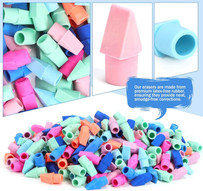 PRALB 1000PCS Pencil Top Eraser Bulk Caps for Pencils,Chisel Shape Erasers Toppers for Party Favors Games Prizes, Pencil Top Erasers Cap for Home School Classroom Office Ocean Color