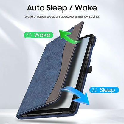 Fintie Case for Samsung Galaxy Tab A9 Plus/A9+ 5G 11 Inch 2023 Model (SM-X210/X216/X218), Multi-Angle Viewing Smart Stand Back Cover with Pocket Auto Wake/Sleep, Denim Indigo