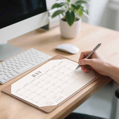 Jotsome Desk Calendar 2025-2026 with Desktop Mat, Academic Desk Pad Calendar From July 2025 to December 2026 14x10.5 inch, Desk Blotter Calendar for Home Office and School, Easy Planning, Apricot