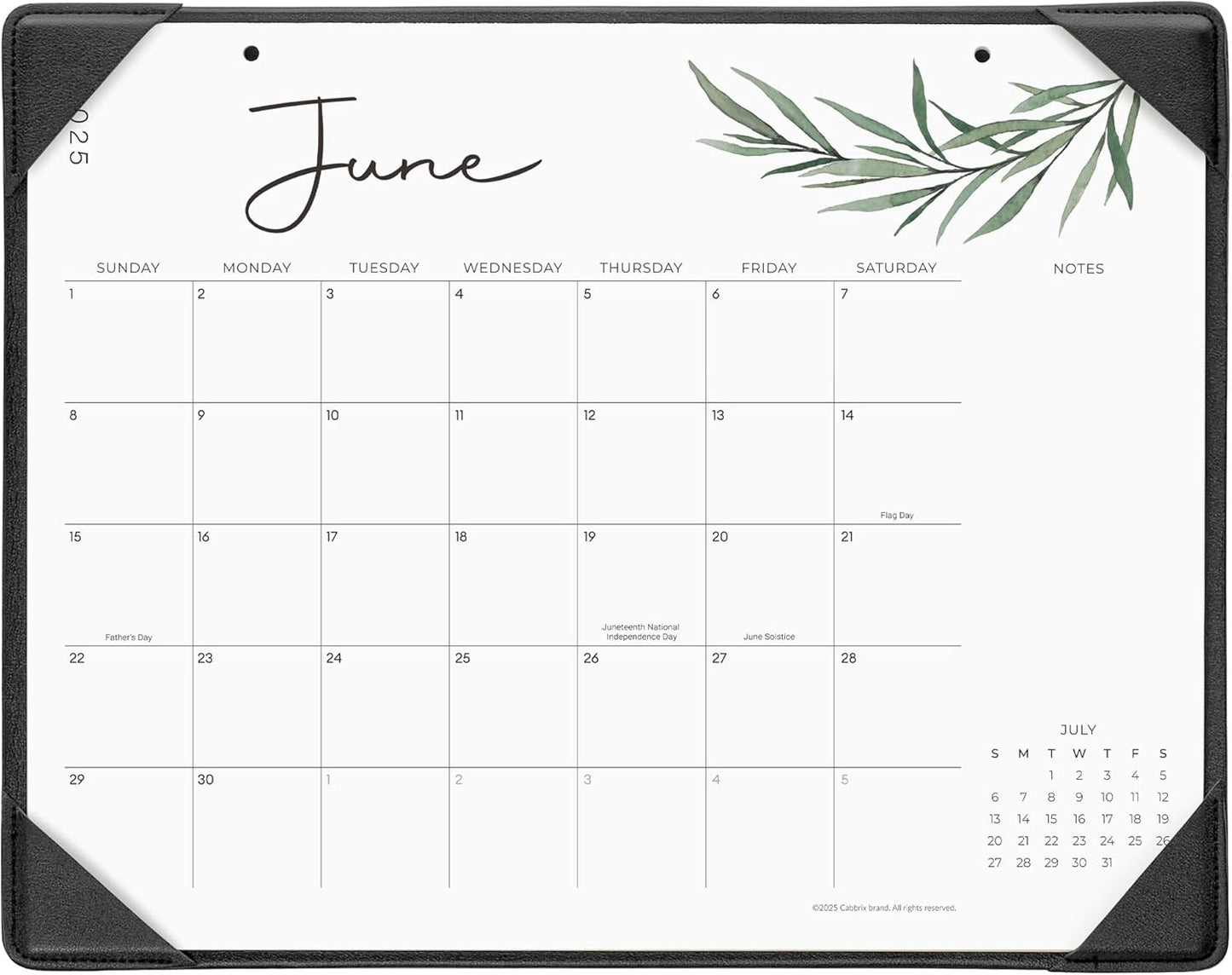 Cabbrix Desk Calendar 2025-2026 with Desktop Mat, Simple Desk Pad Calendar 15 x 12 Inch Include July 2025 to June 2026, Desk Blotter Calendar for Home School and Office