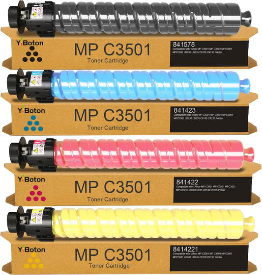 MP C3501 MP C3001 MPC3501 MPC3001 High Capacity Toner Cartridge for MP C3001 MPC3001 MP C3501 MPC3501 LD630 LD635 C9130 C9135 Printers (4 Packs)