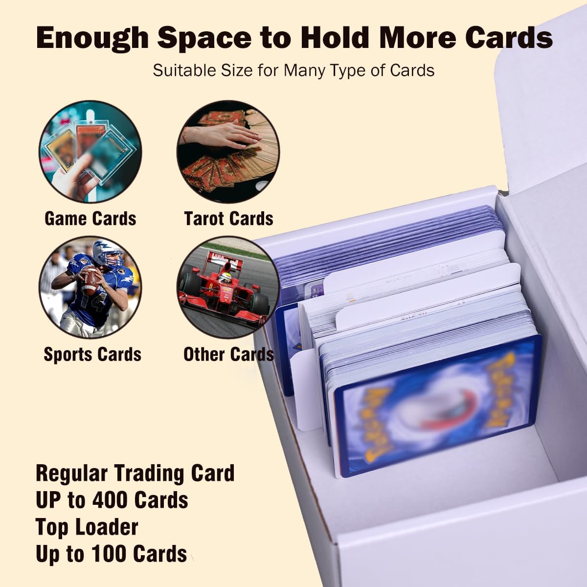 NUMINA 4 Pack 350 Small Card Storage Box, Heavy Duty Cardboard Game Card Organizer with Dividers for TCG, MTG, Sports & Trading Cards, Shipping Boxes for Collectors & Sellers