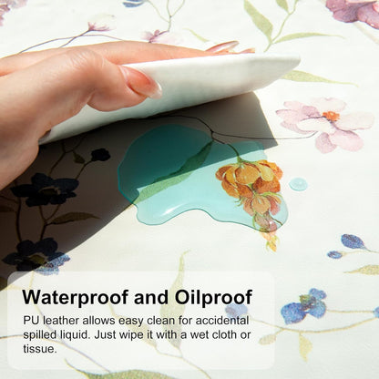 QIYI Floral Mouse Pad, Large Desk Mat for Desktop, Women Girls Watercolor Flowers Office Décor Desk Accessories, PU Leather Waterproof Gaming Mousepad, Wildflowers Desk Pad Computer Mat, 31.5" x 15.7"