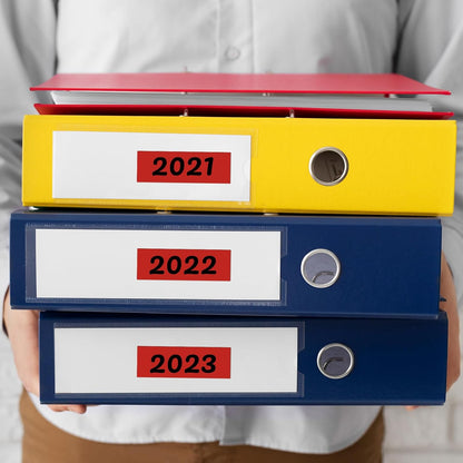 Red Rectangle Stickers 3 x 1 Inch Color Coding Labels Vinyl Roll Self-Adhesive Waterproof Removable 500 PCS