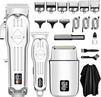 SUNNOW Hair Clippers Professional Cordless for Men, Electric Foil Shavers Razor & Beard Hair Trimmer Kit, Rechargeable Hair Cut Machines Fade Clippers Set, 3 in1 Beard Trimming Kit for Home, Barber