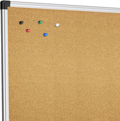 XBoard 24 x 18 Inch Wall-Mounted Office Cork Board, Notice Bulletin Board with Aluminum Frame