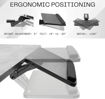 VIVO Adjustable Computer Keyboard & Mouse Platform Tray Ergonomic Under Table Desk Mount Drawer Underdesk Shelf (MOUNT-KB03B)