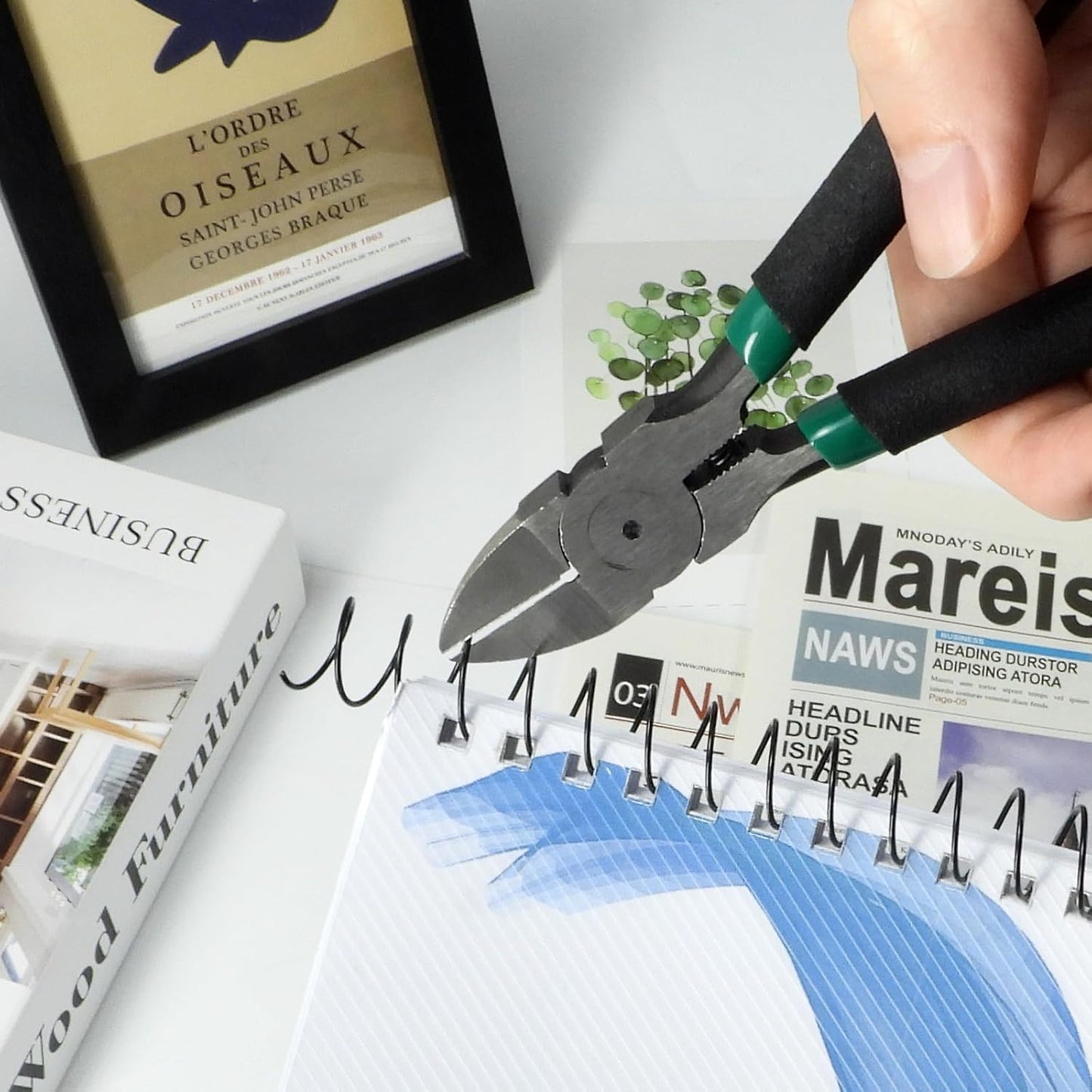 RAYSON 19mm Wire Spiral Coil Binding, 3:1 Pitch, 3/4" Metal Spiral Binding Coil 160 Sheets Capacity, Black Color & Pack of 50