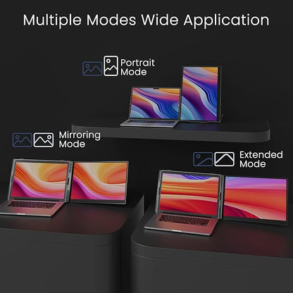 Laptop Screen Extender, Ultra-Thin 15.3" FHD 1200P 16:10 Portable Monitor for Laptop, Lightweight Dual Monitor Extender Plug & Play for 14"-17.3" Laptops, Compatible with Wins/Mac/Chrome/Linux