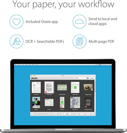Doxie Go SE - The Intuitive Portable Document Scanner with Rechargeable Battery and Easy Software for Home, Office, or Work from Home