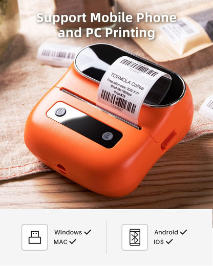 Phomemo M220 Label Maker, Bluetooth Thermal Label Printer for Barcode, Address, Labeling, Mailing, File Folder Label, 3 Inch Label Maker Machine Support Smartphone, Tablet&PC, with 3 Rolls of Labels