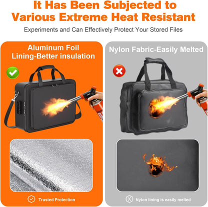 5200°F Fireproof Document Box, Important Document Organizer, Document Safe Box Fireproof Waterproof, 2025 Latest Model