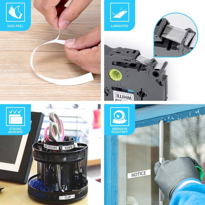 1PK Black on Green Fluorescent Laminated Label Tape Compatible for Brother P-Touch TZe-D41 TZ D41 Tze D41(18mm x 8m)