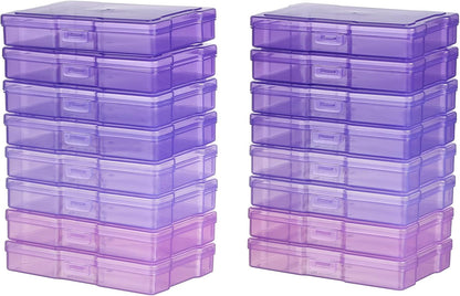 novelinks Photos Organizer - 4" x 6" Photo Storage Box with Handle - 16 Inner Cases - Purple Gradient