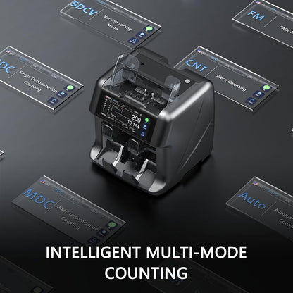 Aneken Ultra Series Mixed Denomination Money Counter with Reject Pocket, 6.9’’ Full Touchscreen, Multi Currency Sorter, 2 CIS/UV/MG/IR/IMG/DD/DBL/HLF/CHN, Bank-Level Counterfeit Detection Bill Counter