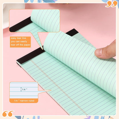 Fuutreo 12 Pcs 5" x 8" Legal Pad Writing Notepads 50 Sheets Small Legal Pad Narrow Ruled Multiple Color Lined Paper for School College Office Supplies Work (Macaron Colors)