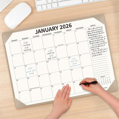 Desk Calendar 2025-2026 Large 22x17, July 2025-December 2026, 18 Months Big Desk Pad Calendar with Desktop Mat and Plastic Cover for Home Office School Planning, Apricot