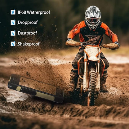HUGEROCK X70 Rugged Android Tablet 7 Inch - 2600nits High Brightness GPS Tablet for Motorcycle Navigation, Waterproof Shockproof Outdoor Android 13 Tablets, 8GB+128GB, RS232, SMA External Antenna