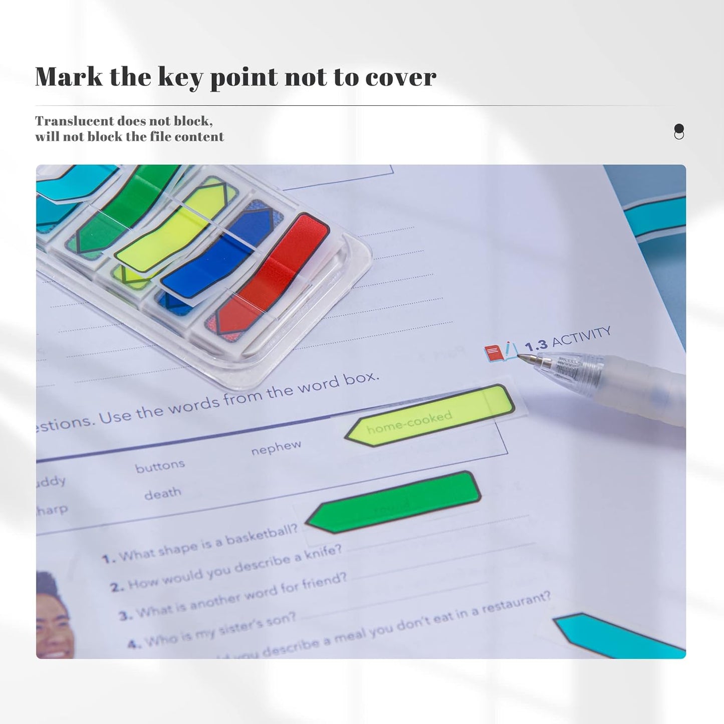 Golcellia 3 X 300 Tablets, Transparent Sticky Notes, Page Markers, Book Tabs, Sticky Note Tabs, Sticky Tabs, Page Tabs, Label Stickers, Arrow Flags, Pop-up Page Flags