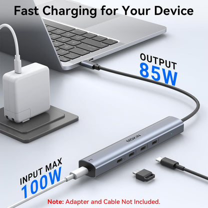 USB C Hub 10Gbps,MOKiN USB C Splitter with 4K@60Hz Video Output,100W PD Charging,Data Transfer,USB4 Multiport Dongle for MacBook Pro,iPad Pro and Type-C Devices