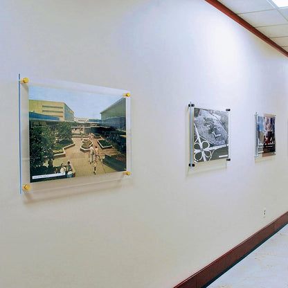 Azar Displays 105514-BLK Acrylic Floating Double Panel Wall Frame,8.5" x11" Graphic Size, Overall Frame Size: 12.5" x 15", Black