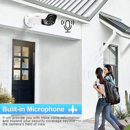 UltraHD 12MP AI IP PoE Camera @30fps, IP67 Outdoor Bullet Security Camera, Face Detection, Human and Vehicle Detection, Smart Dual Light Color Night Vision, Built-in Mic, 4mm Lens, INB12HD56A