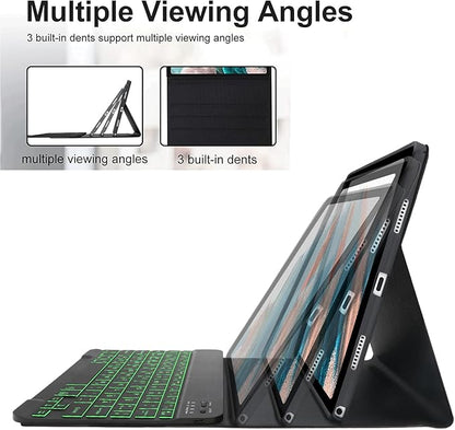Keyboard case for Samsung Galaxy Tab A11 Plus / A9 Plus 11 inch, Bluetooth Backlit A9+ Keyboard Case with S Pen Holder for A11+ 11", Black