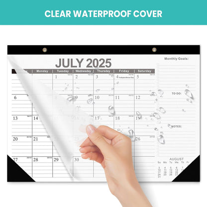 Comix 2025-2026 Black & White Desk Calendar - 18 Month Desk Calendar (July 2025–Dec 2026) | 17"x12" Thick Paper with Classic Design for Office & Home