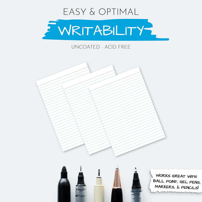 Home Advantage Vertically Ruled White Index Cards, Note Cards