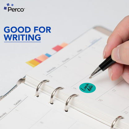 Perco Teal 1-Inch Round Circle Dot Sticker Labels with Easy Peel Perforation - 1,000 Labels per Roll - Strong Adhesion, Vibrant Colors for Organizing, Crafting & More - Made in USA