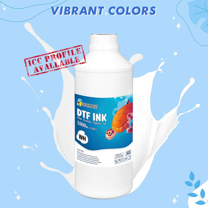 Premium DTF White Ink-DTF Transfer Ink for PET Film Refill Ink for ET-8550, XP-15000, XP600, I3200, L1800, Premium DTF White Ink Direct to Film Heat Transfer Printing(1000ml 33.8oz)