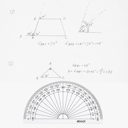 eBoot 28 Pack Clear 180 Degree Plastic Protractors for Angle Measurement, 10 cm