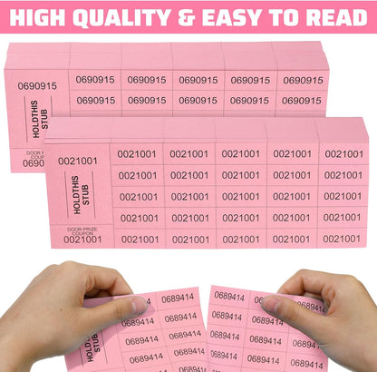 Kosiz 2000 Sheets Raffle Ticket 25 Bid Chinese Auction Tickets Tricky Tray Basket Raffle Sheets for Back to School Class Rewards Carnival Door Prizes Events(Light Red)