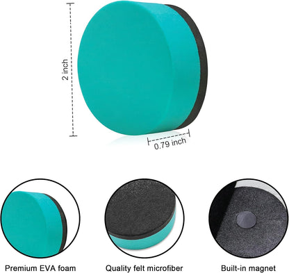 Mini Dry Erase Erasers, IHPUKIDI 48 Pack Magnetic Whiteboard Dry Erasers Chalkboard Cleaner Wiper for Kids and Classroom Teacher Supplies, Home and Office (2 x 2 Inch)