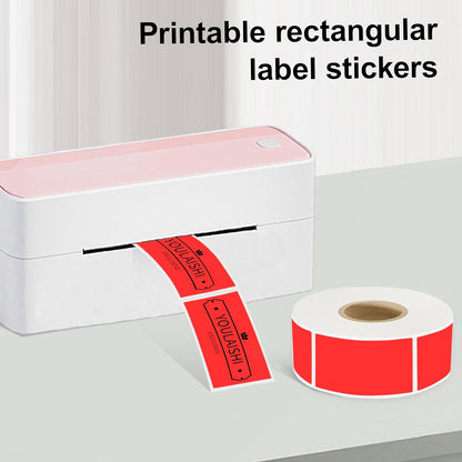 1X2 inch Label Stickers Roll for Thermal Printer 500PCS Colored Removable Freezer Labels Waterproof Blank Sticker Labels to Write on for Food Containers and Jars, Fluorescent Red