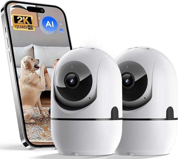 Indoor Security Camera, Indoor Camera for Home Security, WiFi Home Camera with 360° Pan Tilt, AI Motion Detection, Two-Way Audio, Night Vision for Baby, Pet, Elderly Monitoring