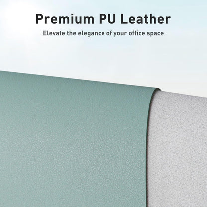 Aothia Leather Desk Pad Protector, Mouse Pad,Office Desk Mat, Non-Slip PU Leather Desk Blotter, Laptop Desk Pad, Waterproof Desk Writing Pad for Office and Home (36" x 17", Light Blue)