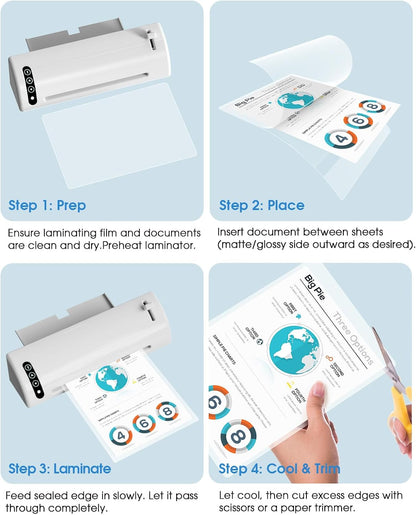 KTRIO Laminating Sheets 5 Mil, Hold 8.5 x 11 inches Sheet, 100 Pack, Clear Thermal Laminate Pouches for Laminator, 9 x 11.5 inches Lamination Sheets for School, Home & Office