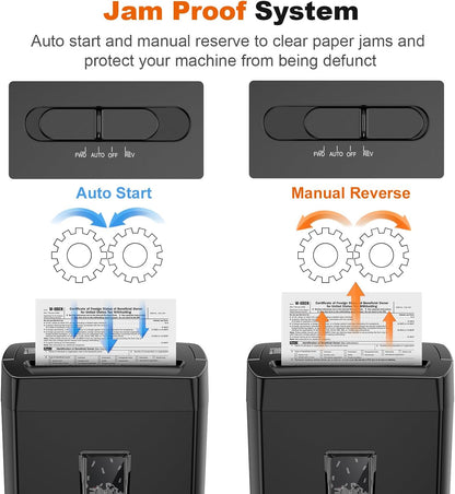 Bonsaii Paper Shredder, 10-Sheet Home Office Shredders, Micro Cut Home Use Paper Shredder with 5.5 Gallons/P-4 High Security/5 Minutes/Shred Card,Staple,Clips (C275-B)