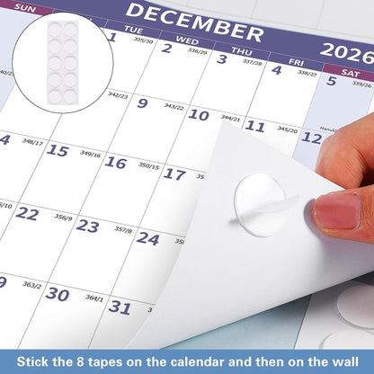 2026 Wall Calendar 34.8" x 22.8" Large Vertical Yearly Wall Hanging Calenda with Julian Date Thick Paper Calendar 12 Month Annual Wall Planner for Wall Office Fridge(Purple)