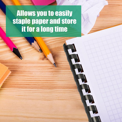 Maitys 300 Pcs Plastic Binding Combs Bulk 19 Ring Comb Spines Letter Size Spiral Binding for Notebook Calendar Picture(1/2 Inch,Black)