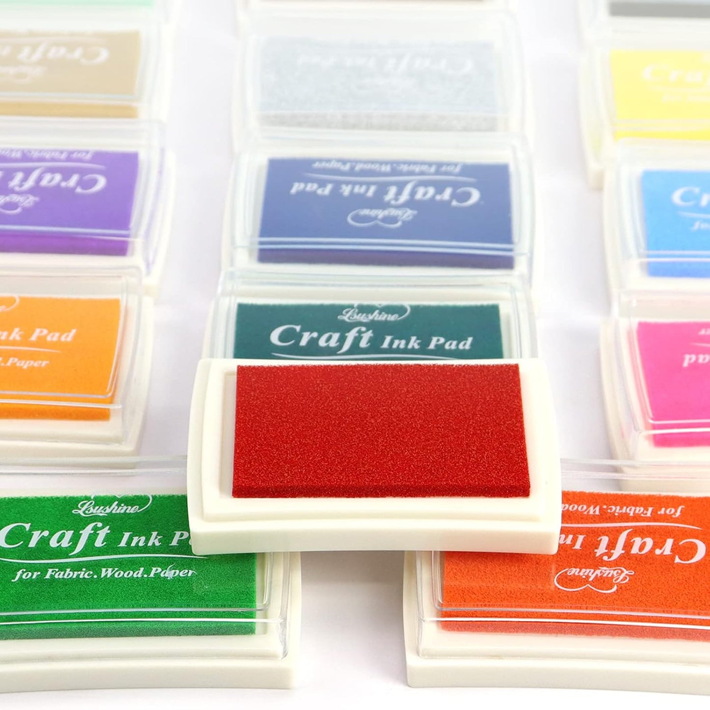 Craft Ink Pad for Rubber Stamps, Paper, Wooden, Fabric, Scrapbooking, Non-Toxic Finger Ink Pads for Kids (Orange)