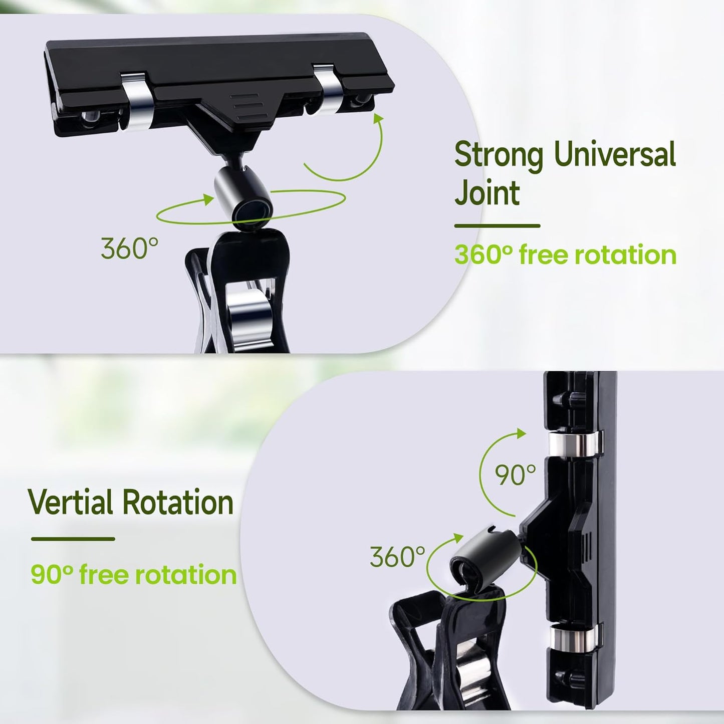Mlici Sign Clips for Display, 26 Pack Plastic Sign Holder Clips for Retail, Double Sided Swivel Price Label Holder Clips, Rotatable Merchandising Pop Clips for Home Office Retail Store Display, Black