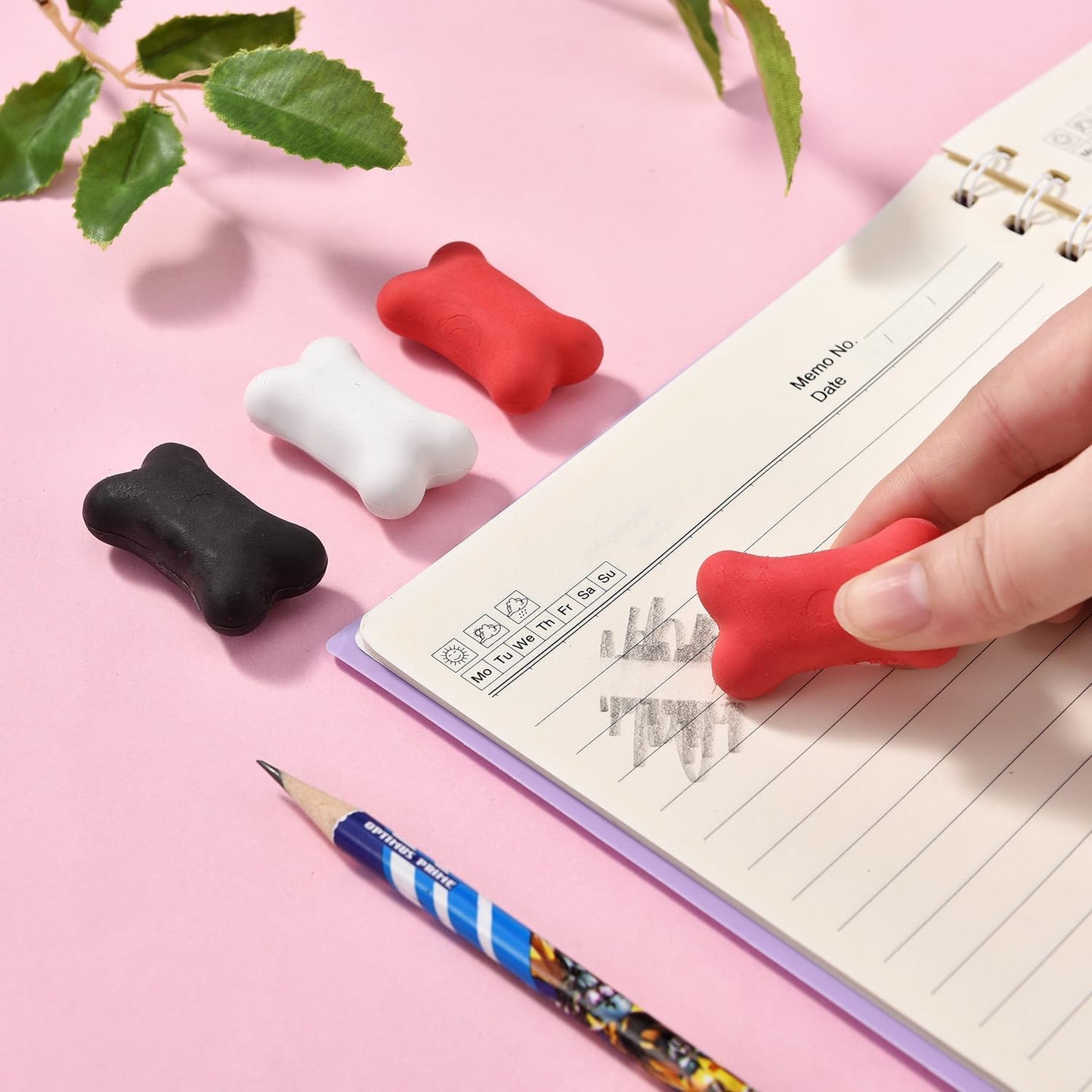 12 Pack Bone Erasers for Kids, 3D Erasers for Boys and Girls, Fun Take Apart Erasers for School Supplies Prize Gifts Party Favors