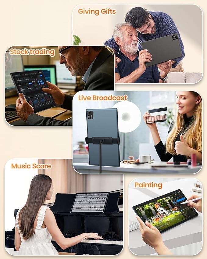 15.6 Inch Pro Tablet Android 14 Large Tablets 2025 Helio G99 Octa-Core 12GB, 1TB Expandable, 12000mAh 30W Fast Charge (inch, 15.6, Gray, 128, GB)