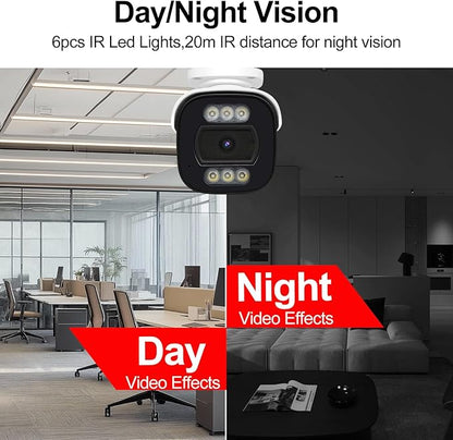 1080p 2MP CCTV Security Camera 4-in-1 (TVI/AHD/CVI/960H Analog) Dome Surveillance Cameras, 24pcs LEDs, 2.8mm Fixed Lens, 65ft IR Night Vision, 105° Wide Angle, IP66 Full Metal Housing