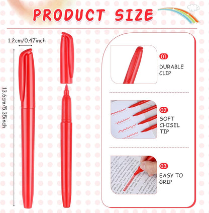 Cholemy 50 Pcs Chisel Tip Highlighter Pens Bulk Pocket Style Highlighter Markers for Adults Kids Organizing Coloring Underlining Home School Office(Red)